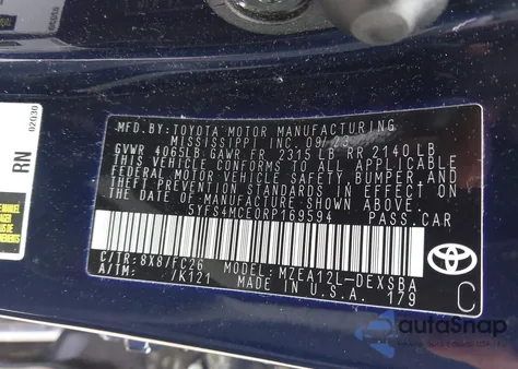 2024 Toyota Corolla Se z USA, uszkodzony, nr VIN 5YFS4MCE0RP169594